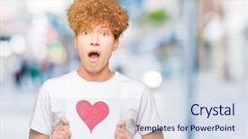  Presentation with scan paper - Slide set having paper with red heart scare background and a  colored foreground