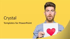  Presentation with santa claus holding scroll paper - Cool new PPT layouts with paper with red heart scare backdrop and a  colored foreground