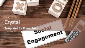  Presentation with engagement - Colorful slide deck enhanced with paper with text social engagement backdrop and a violet colored foreground