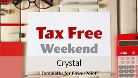  Presentation with tax - PPT theme having paper with text tax free background and a soft green colored foreground