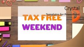  Presentation with tax - Colorful PPT theme enhanced with paper with text tax free backdrop and a coral colored foreground
