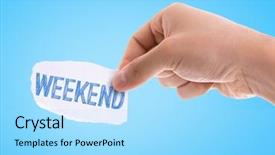  Presentation with weekend - Slide set having paper with the word week background and a arctic colored foreground