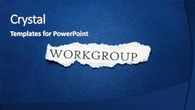  Presentation with paper - PPT layouts enhanced with paper with the word workgroup background and a ocean colored foreground