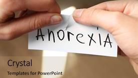  Presentation with paper cutting - Slides having paper with word anorexia background and a coral colored foreground