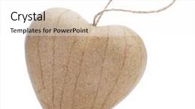  Presentation with ornament - Amazing PPT theme having paperboard heart-shaped ornament on a white background backdrop and a white colored foreground