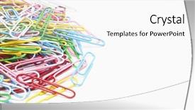  Presentation with multi - Slides with paperclip - multi colored paper clips background and a white colored foreground