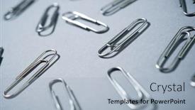  Presentation with gray - Colorful presentation theme enhanced with paperclips-group-on-a-gray backdrop and a light blue colored foreground