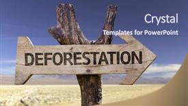  Presentation with deforestation - Audience pleasing PPT theme consisting of paperless - deforestation wooden sign backdrop and a ocean colored foreground