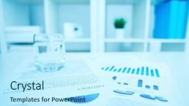  Presentation with water glass - Cool new slide deck with papers and glass of water backdrop and a  colored foreground