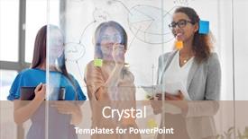  Presentation with team planning - Amazing presentation theme having papers and tablet pc computer backdrop and a coral colored foreground