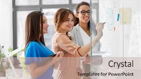  Presentation with team planning - Amazing slide deck having papers and tablet pc computer backdrop and a mint green colored foreground