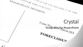  Presentation with foreclosure - Presentation theme enhanced with papers for lawsuit of foreclosure background and a white colored foreground