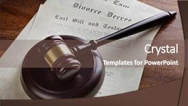  Presentation with judicial - Slide deck having wood wall background for product background and a lemonade colored foreground