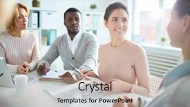  Presentation with discussion - Slide set having papers listening to one background and a coral colored foreground