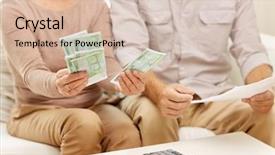  Presentation with old papers - Slide set with papers money and calculator background and a lemonade colored foreground