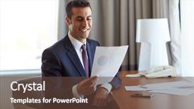  Presentation with hotel business - Slides featuring papers working at hotel room background and a tawny brown colored foreground