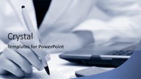  Presentation with paperwork - Amazing slides having paperwork acounting - accounting backdrop and a light blue colored foreground