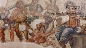  Presentation with archaeological - PPT layouts having paphos-cyprus-march-16-2016 background and a coral colored foreground