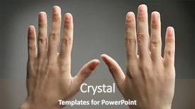  Presentation with grey - Slide deck having papilloma - male hands on grey background background and a  colored foreground