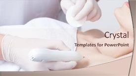  Presentation with skin - PPT theme having papilloma - woman during wart removal background and a lemonade colored foreground