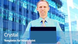  Presentation with blur - Amazing PPT theme having papir - happiness businessman on blur business backdrop and a  colored foreground