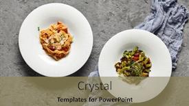  Presentation with tartan - Slide deck enhanced with pappardelle-pasta-with-salmon background and a coral colored foreground