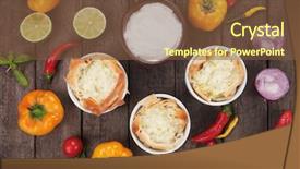  Presentation with cheese - Amazing PPT theme having philo - phyllo pastry cups filled backdrop and a tawny brown colored foreground