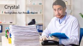  Presentation with scientific - Presentation design having papper scientific - young male chemist working background and a lemonade colored foreground