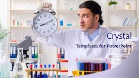  Presentation with scientific - Amazing presentation having papper scientific - young male chemist working backdrop and a sky blue colored foreground