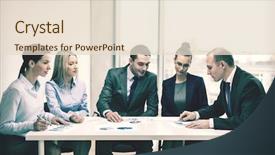  Presentation with team discussion - PPT layouts with graph papre - business and office concept background and a lemonade colored foreground