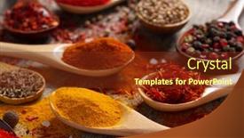  Presentation with turmeric - Presentation enhanced with paprika-pepper-and-turmeric-spice background and a tawny brown colored foreground