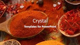  Presentation with turmeric - Slide set having paprika-pepper-and-turmeric-spice background and a crimson colored foreground