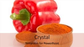  Presentation with powder - Presentation design consisting of paprika powder isolated on white background background and a red colored foreground