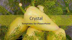  Presentation with diabetes and food - Slides with paprika with inflorescence dill food background and a  colored foreground