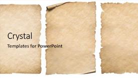  Presentation with antique parchment - PPT theme featuring papyrus antique - vintage paper or parchment set background and a lemonade colored foreground