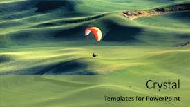  Presentation with rolling hills - Theme enhanced with para glider on rolling hills background and a yellow colored foreground