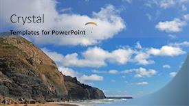  Presentation with west - Amazing PPT theme having para-gliding-at-the-west backdrop and a light blue colored foreground