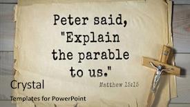  Presentation with parable - PPT layouts with parables jesus - bible verses from matthew peter background and a mint green colored foreground
