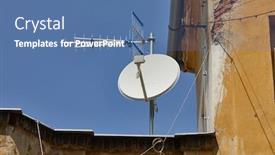  Presentation with satellite - Slide deck with parabola-satellite-receiver background and a ocean colored foreground