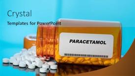  Presentation with paracetamol - Theme consisting of paracetamol-white-medical-pills background and a arctic colored foreground