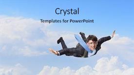  Presentation with brave - PPT theme enhanced with parachute - brave enough to risk background and a light blue colored foreground