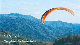  Presentation with paragliding - Beautiful slide deck featuring parachute - paragliding in altai mountains paragliders backdrop and a ocean colored foreground