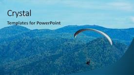  Presentation with paragliding - Colorful slide set enhanced with parachute - paragliding in altai mountains paragliders backdrop and a light blue colored foreground