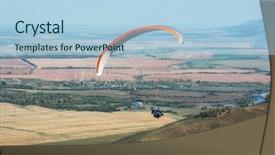  Presentation with paragliding - Audience pleasing slide set consisting of parachute - paragliding in altai mountains paragliders backdrop and a light blue colored foreground