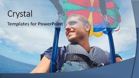  Presentation with parachute - Slide deck enhanced with lens flare grey - simple white gradients light blurred background and a white colored foreground