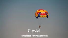  Presentation with parachute - Colorful slides enhanced with parachute - parasailing over the sea backdrop and a gray colored foreground