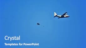  Presentation with dark blue - PPT theme with parachuter in the dark blue background and a teal colored foreground