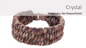  Presentation with paracord - Amazing PPT theme having paracord-survival-bracelet-using backdrop and a light gray colored foreground