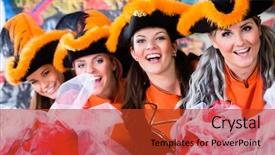  Presentation with dance - Presentation theme consisting of parade - german traditional dance group funkenmariechen background and a red colored foreground