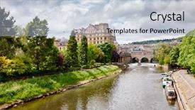  Presentation with cityscape manhattan bridge - Cool new PPT layouts with parade gardens park empire hotel backdrop and a light blue colored foreground